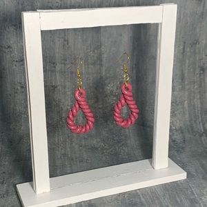 Magenta Handcrafted Clay Earrings